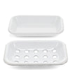 Two-Part Enamel Soap Dish - White