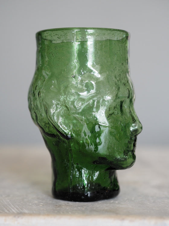 Large Green Head Vase by La Soufflerie