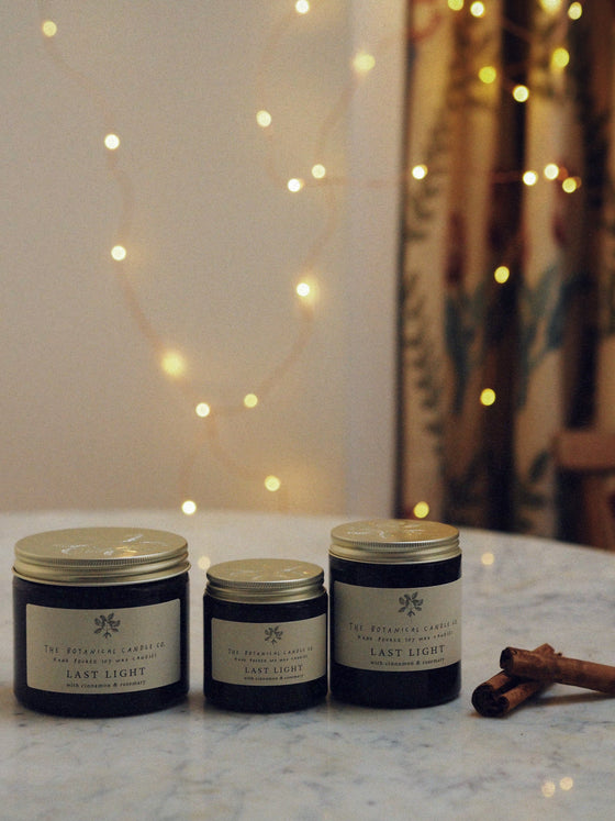 Last Light ® Scented Candles in Amber Jars - The Botanical Candle Co.