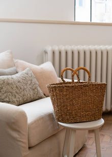  Leather Handled Seagrass Basket