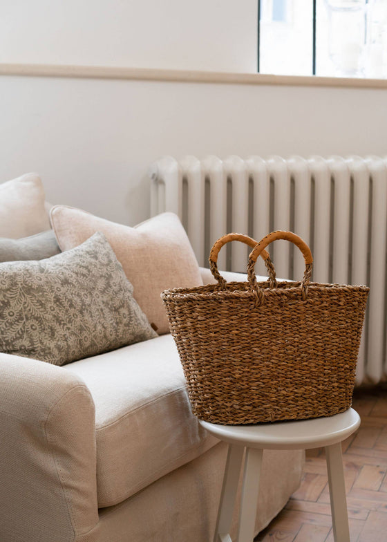 Leather Handled Seagrass Basket