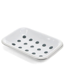  Two-Part Enamel Soap Dish - White