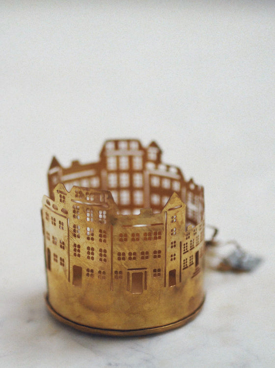 Brass Townhouse Tealight Holder