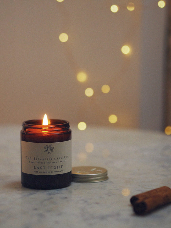 Last Light ® Scented Candles in Amber Jars - The Botanical Candle Co.