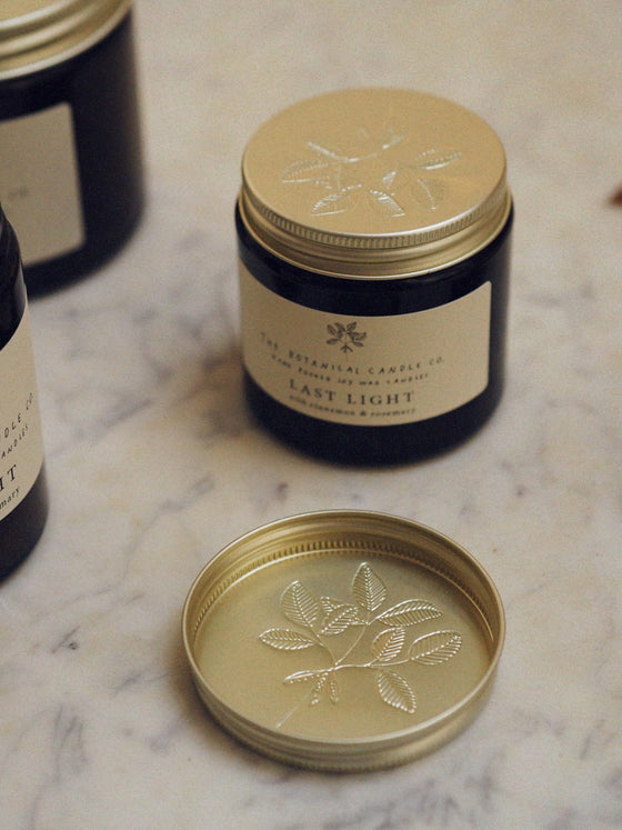 Last Light ® Scented Candles in Amber Jars - The Botanical Candle Co.