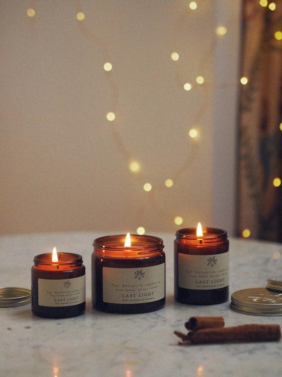 Last Light ® Scented Candles in Amber Jars - The Botanical Candle Co.