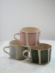  Wonki Ware Stripe Handmade Mugs