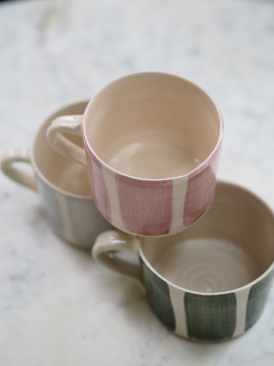 Wonki Ware Stripe Handmade Mugs