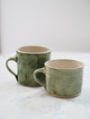 Wonki Ware Green Wash Handmade Mugs