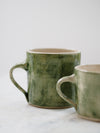 Wonki Ware Green Wash Handmade Mugs