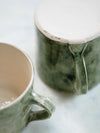 Wonki Ware Green Wash Handmade Mugs