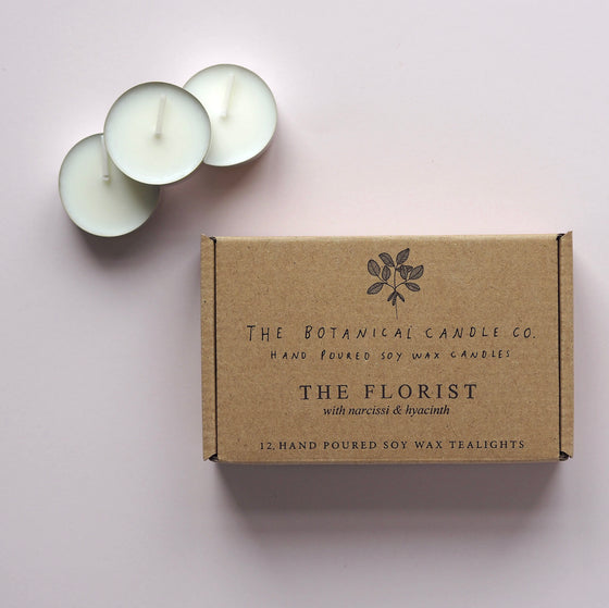 12 The Florist Scented Soy Wax Tealights