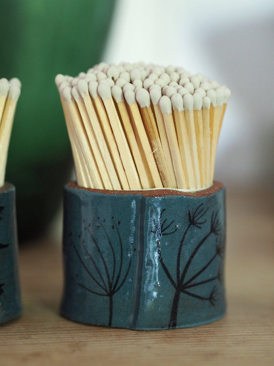 Teal & Black Match Pots by Steven Jenkins