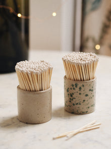  Stoneware Match Pots