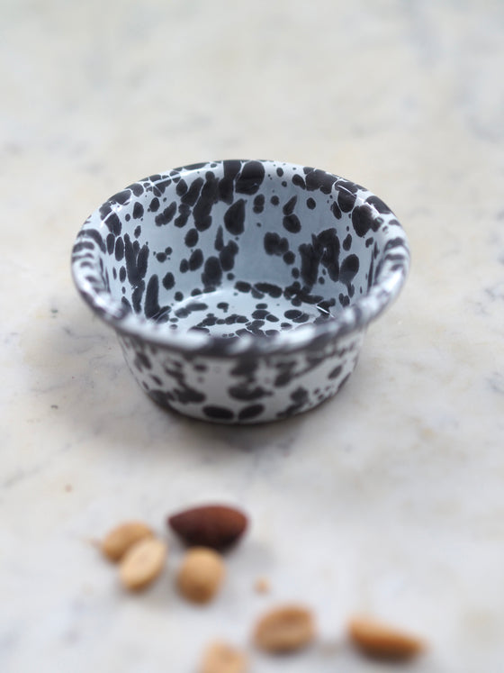 Grey & White Splatterware Enamel Ramekin