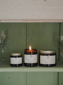  Green Fig Scented Soy Candles in Amber Jars - The Botanical Candle Co.