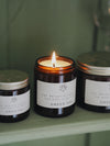 Green Fig Scented Soy Candles in Amber Jars - The Botanical Candle Co.