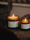 Sandalwood & Rose Geranium Soy Candles in Amber Jars - The Botanical Candle Co.