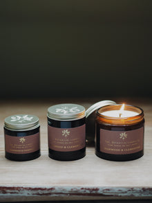  Rosewood & Clementine Soy Candles in Amber Jars