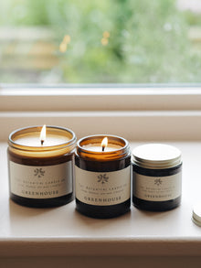  Greenhouse Scented Soy Candles in Amber Jars - The Botanical Candle Co.