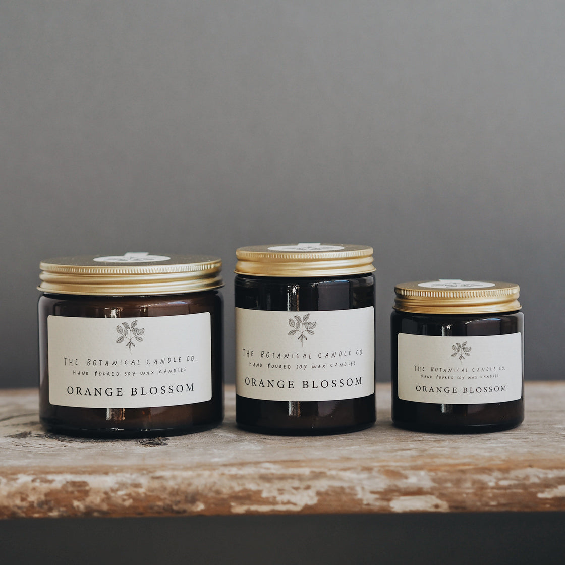 Orange Blossom Scented Soy Candles in Amber Jars – The Botanical Candle Co.